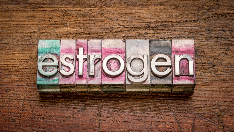 estrogens-effect-on-female-heart-health-the-word-estrogen-in-gritty-vintage-metallic-colorful-letters-against-rustic-wooden-background